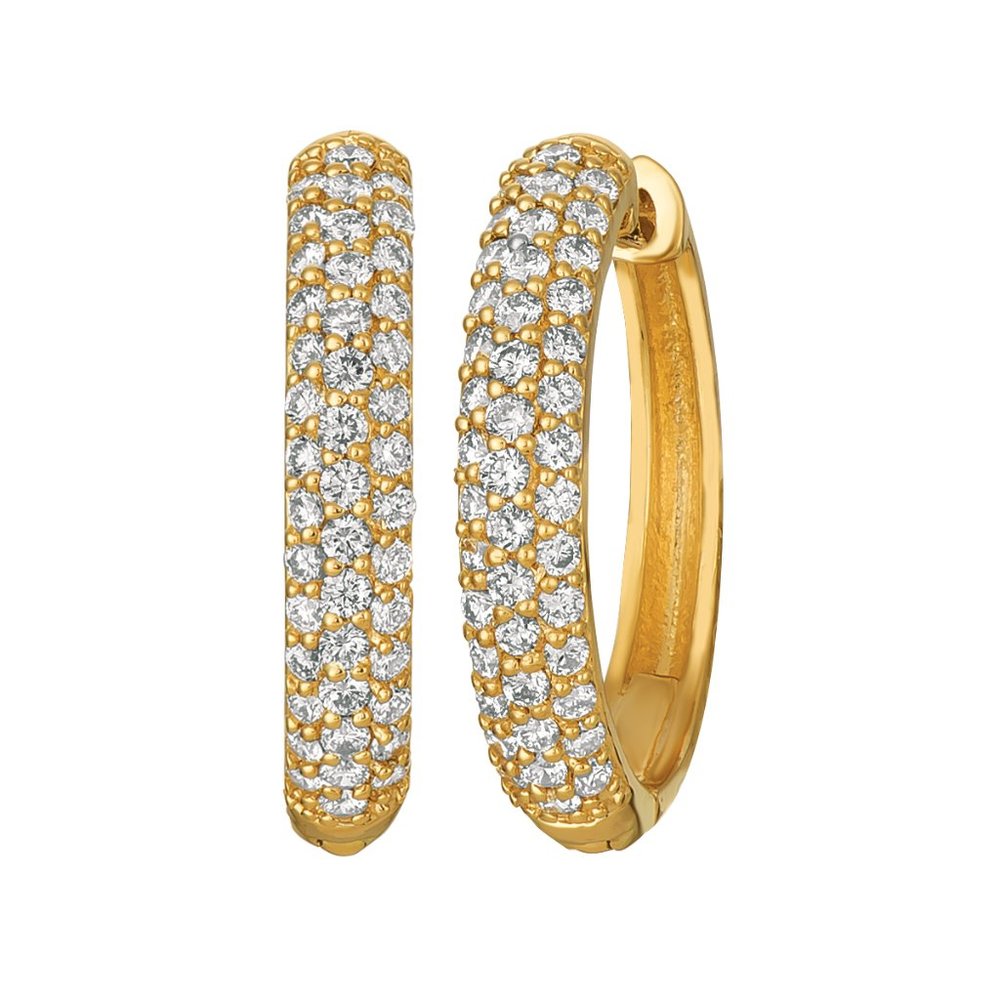0.75 Carat Diamond Hinged Oval Hoop Earrings 14K